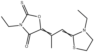 3-ethyl-5-[2-(3-ethylthiazolidin-2-ylidene)-1-methylethylidene]-2-thioxooxazolidin-4-one Struktur