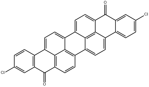 2,11-ジクロロベンゾ[rst]フェナントロ[10,1,2-cde]ペンタフェン-9,18-ジオン 化学構造式