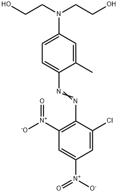 2,2′-[[3-メチル-4-(2,4-ジニトロ-6-クロロフェニルアゾ)フェニル]イミノ]ビスエタノール 化学構造式