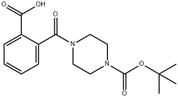 2-(4-(叔丁氧基羰基)哌嗪-1-羰基)苯甲酸, 651293-35-5, 结构式
