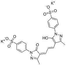 dipotassium p-[4,5-dihydro-4-[3-[5-hydroxy-3-methyl-1-(4-sulphonatophenyl)-1H-pyrazol-4-yl]allylidene]-3-methyl-5-oxo-1H-pyrazol-1-yl]benzenesulphonate Struktur