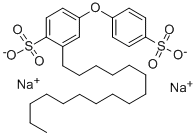 Benzenesulfonic acid, hexadecyl(sulfophenoxy)-, disodium salt Structure