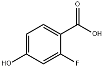 2-フルオロ-4-ヒドロキシ安息香酸 化学構造式