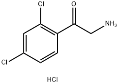 2-氨基-1-(2,4-二氯苯基)乙酮盐酸盐, 65146-54-5, 结构式