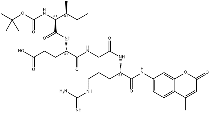 BOC-ILE-GLU-GLY-ARG-AMC ACETATE SALT Structure