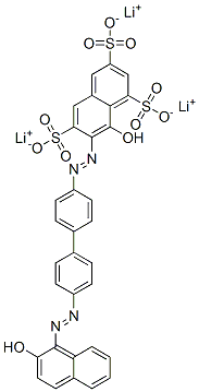 8-Hydroxy-7-((4'-((2-hydroxy-1-naphthalenyl)azo)(1,1'-biphenyl)-4-yl)azo)-1,3,6-naphthalenetrisulfonic acid, trilithium salt Structure