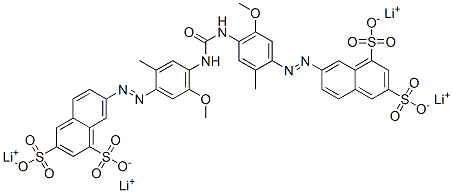 tetralithium 7,7'-[carbonylbis[imino(5-methoxy-2-methyl-4,1-phenylene)azo]]bis(naphthalene-1,3-disulphonate) Struktur