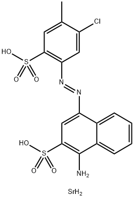 strontium 1-amino-4-[(5-chloro-4-methyl-2-sulphonatophenyl)azo]naphthalene-2-sulphonate Structure