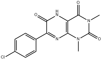 2,4,6(3H)-Pteridinetrione,  7-(4-chlorophenyl)-1,5-dihydro-1,3-dimethyl- Structure