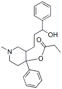1-Methyl-3-(3-hydroxy-3-phenylpropyl)-4-phenyl-4-(propanoyloxy)piperidine Struktur