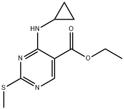 Ethyl 4-(cyclopropylamino)-2-(methylthio)-pyrimidine-5-carboxylate Structure