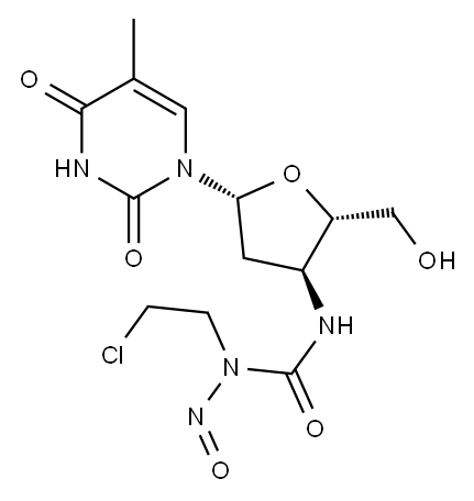 3'-(3-(2-chloroethyl)-3-nitrosourea)-3'-deoxythymidine Structure