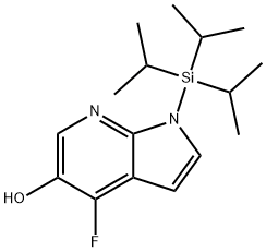 1H-Pyrrolo[2,3-b]pyridin-5-ol, 4-fluoro-1-[tris(1-methylethyl)silyl]- Struktur