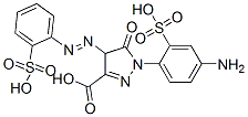 1-(4-amino-2-sulphophenyl)-4,5-dihydro-5-oxo-4-[(2-sulphophenyl)azo]-1H-pyrazole-3-carboxylic acid Struktur
