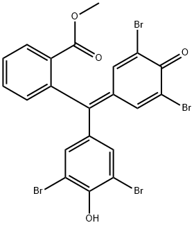 Benzoic acid, 2-((3,5-dibromo-4-hydroxyphenyl)(3,5-dibromo-4-oxo-2,5-c yclohexadien-1-ylidene)methyl)-, methyl ester Struktur