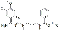 N-[3-[(4-amino-6,7-dimethoxy-quinazolin-2-yl)-methyl-amino]propyl]benz amide hydrochloride Struktur