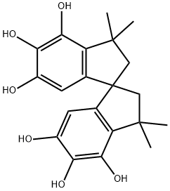 1,1-Spirobi(1H-indene)-4,4,5,5,6,6-hexol,2,2,3,3-tetrahydro-3,3,3,3-tetraMethyl 化学構造式