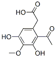 2-アセチル-3,5-ジヒドロキシ-4-メトキシフェニル酢酸 化学構造式