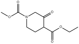 3-オキソ-1,4-ピペリジンジカルボン酸4-エチル1-メチル 化学構造式