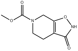 3,4,5,7-テトラヒドロ-3-オキソイソオキサゾロ[5,4-c]ピリジン-6(2H)-カルボン酸メチル 化学構造式