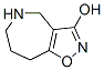 5,6,7,8-テトラヒドロ-4H-イソオキサゾロ[4,5-c]アゼピン-3-オール 化学構造式