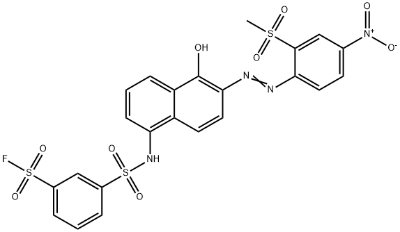 3-[[[5-ヒドロキシ-6-[[2-(メチルスルホニル)-4-ニトロフェニル]アゾ]-1-ナフタレニル]アミノ]スルホニル]ベンゼンスルホニルフルオリド 化学構造式