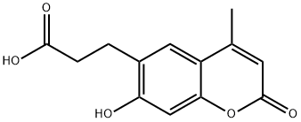 3-(7-Hydroxy-4-methyl-2-oxo-2H-chromen-6-yl)propanoic acid Struktur