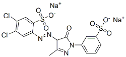 4,5-ジクロロ-2-[[3-メチル-5-オキソ-1-(3-スルホフェニル)-4,5-ジヒドロ-1H-ピラゾール-4-イル]アゾ]ベンゼンスルホン酸ジナトリウム 化学構造式