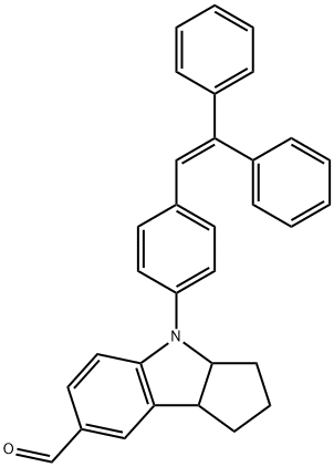 (3AS,8BS)-4-(4-(2,2-二苯基乙烯基)苯基)-1,2,3,3A,4,8B-六氢环戊[B]吲哚-7-甲醛, 652145-27-2, 结构式