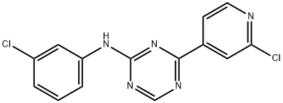N-(3-氯苯基)-4-(2-氯吡啶-4-基)-1,3,5-三嗪-2-胺, 652153-37-2, 结构式
