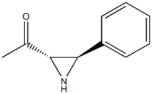 Ethanone, 1-(3-phenyl-2-aziridinyl)-, trans-(-)- (9CI) Structure