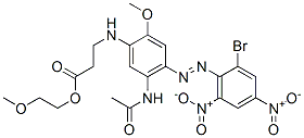 2-methoxyethyl N-[5-(acetylamino)-4-[(2-bromo-4,6-dinitrophenyl)azo]-2-methoxyphenyl]-beta-alaninate Structure