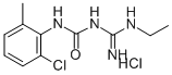 Urea, 1-(2-chloro-6-methylphenyl)-3-ethylamidino-, hydrochloride Struktur