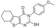 2-MERCAPTO-3-(4-METHOXY-PHENYL)-5,6,7,8-TETRAHYDRO-3H-BENZO[4,5]THIENO[2,3-D]PYRIMIDIN-4-ONE 化学構造式