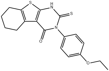 3-(4-乙氧基苯基)-2-硫烷基-5,6,7,8-四氢[1]苯并噻吩并[2,3-D]嘧啶-4(3H)-酮 结构式