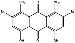 1,8-ジアミノ-2,7-ジブロモ-4,5-ジヒドロキシ-9,10-アントラセンジオン 化学構造式