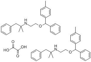 Phenethylamine, alpha,alpha-dimethyl-N-(2-((4-methylphenyl)phenylmetho xy)ethyl)-, ethanedioate (2:1) 化学構造式