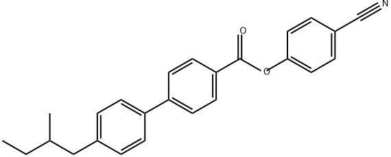 4′-(2-メチルブチル)-1,1′-ビフェニル-4-カルボン酸4-シアノフェニル 化学構造式