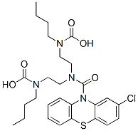 Di(butylcarbamic acid)2,2'-[[(2-chloro-10H-phenothiazin-10-yl)carbonyl]imino]bisethyl ester Struktur