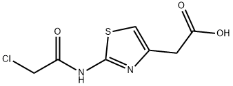 2-(2-クロロアセトアミド)-4-チアゾール酢酸 塩化物 化学構造式