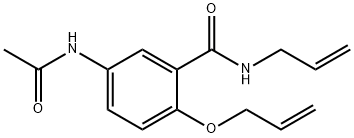 5-(アセチルアミノ)-N-アリル-2-(アリルオキシ)ベンズアミド 化学構造式