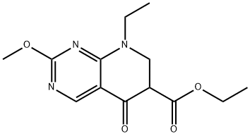 8-エチル-5,6,7,8-テトラヒドロ-2-メトキシ-5-オキソピリド[2,3-d]ピリミジン-6-カルボン酸エチル 化学構造式