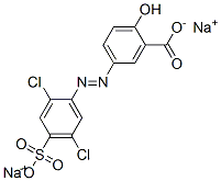 5-[(2,5-ジクロロ-4-スルホフェニル)アゾ]-2-ヒドロキシ安息香酸二ナトリウム 化学構造式