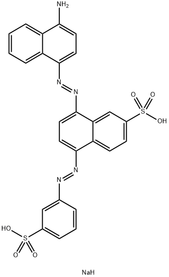 4'-Amino-4-[(3-sodiosulfophenyl)azo][1,1'-azobisnaphthalene]-7-sulfonic acid sodium salt 结构式