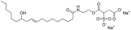 disodium 1-[2-[(12-hydroxy-1-oxooctadec-9-enyl)amino]ethyl] 2-sulphosuccinate  Structure