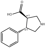 (3R,4S)-4-苯基吡咯烷-3-羧酸,652971-46-5,结构式