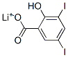 2-ヒドロキシ-3,5-ジヨード安息香酸リチウム 化学構造式