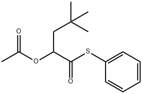 2-(アセチルオキシ)-4,4-ジメチルペンタンチオ酸S-フェニル 化学構造式