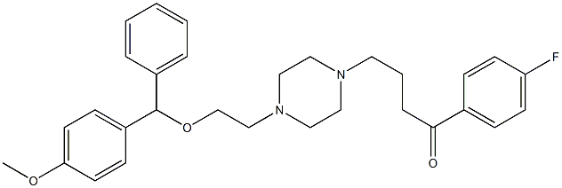 1-(4-フルオロフェニル)-4-[4-[2-[(4-メトキシフェニル)フェニルメトキシ]エチル]ピペラジン-1-イル]-1-ブタノン 化学構造式