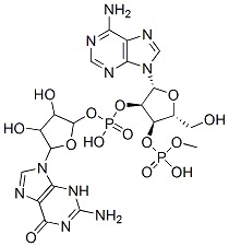 [(2R,3S,4R,5R)-5-(2-amino-6-oxo-3H-purin-9-yl)-3,4-dihydroxyoxolan-2-yl]methyl [(2R,3R,4R,5R)-5-(6-aminopurin-9-yl)-2-(hydroxymethyl)-4-phosphonooxyoxolan-3-yl] hydrogen phosphate 结构式